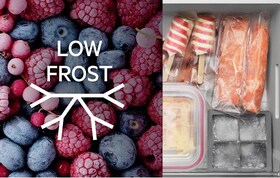 Fruits in fridge with low frost effect