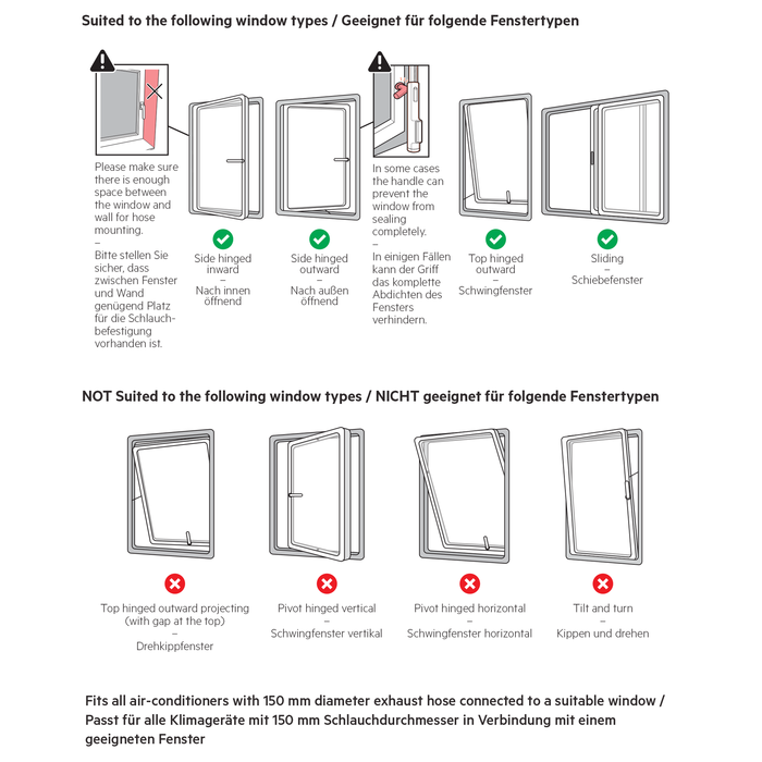 AEG - Kit de fenêtre pour climatiseur - AWK04