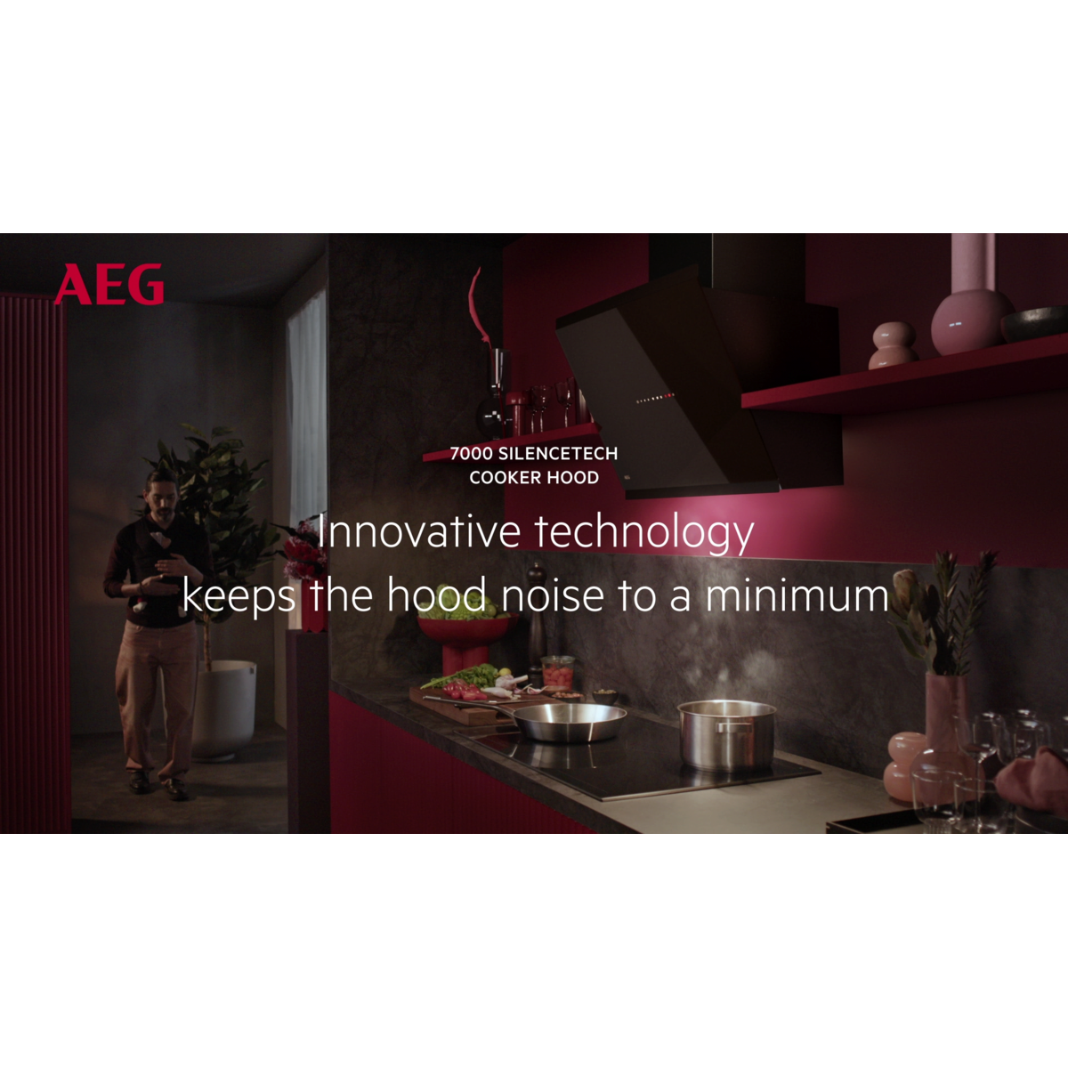 AEG - Hotte de cuisine noire - GV77D61SB