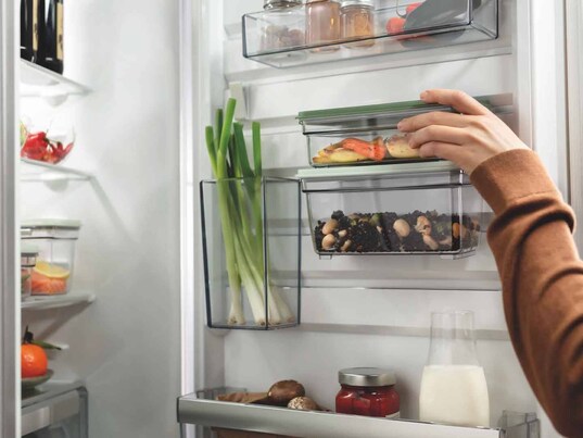 Rangement facile - La boîte de nourriture sous vide fonctionne également pour tous les réfrigérateurs CustomFlex®.