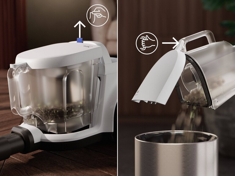 vidage d'un aspirateur sans sac