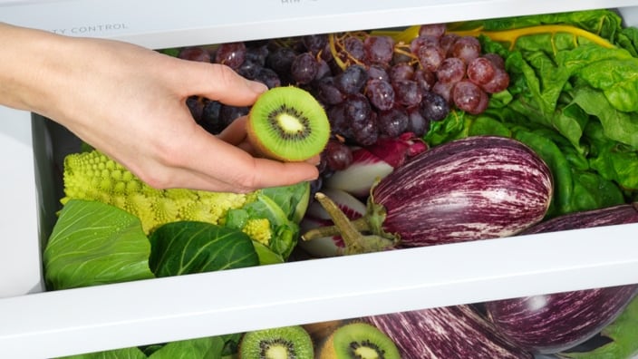 Un tiroir hermétique pour les légumes verts