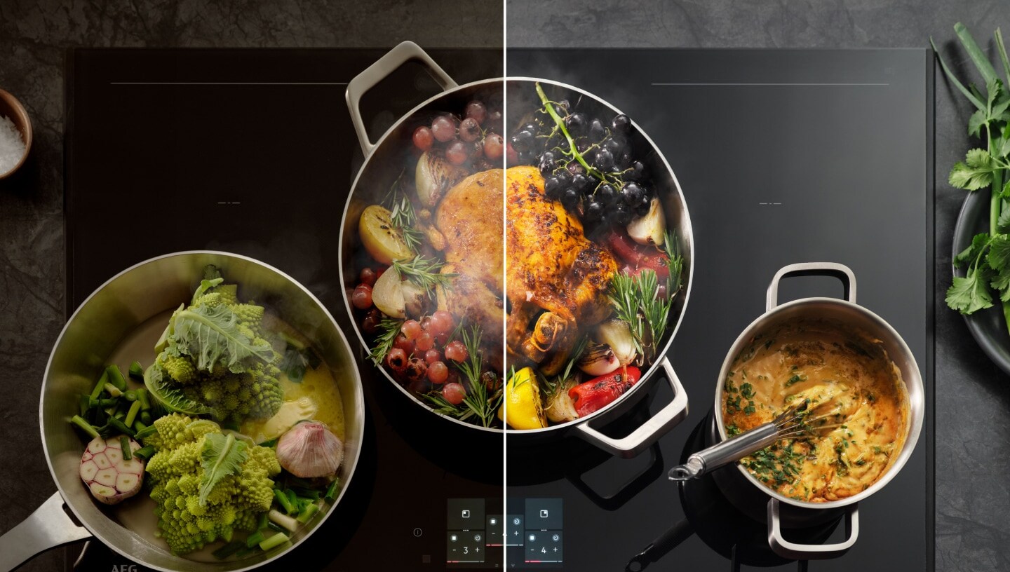 Nourriture qui cuit sur une cuisinière.
