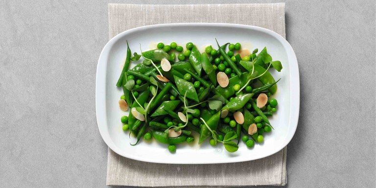 Salade de haricots verts au beurre d'amande citronné