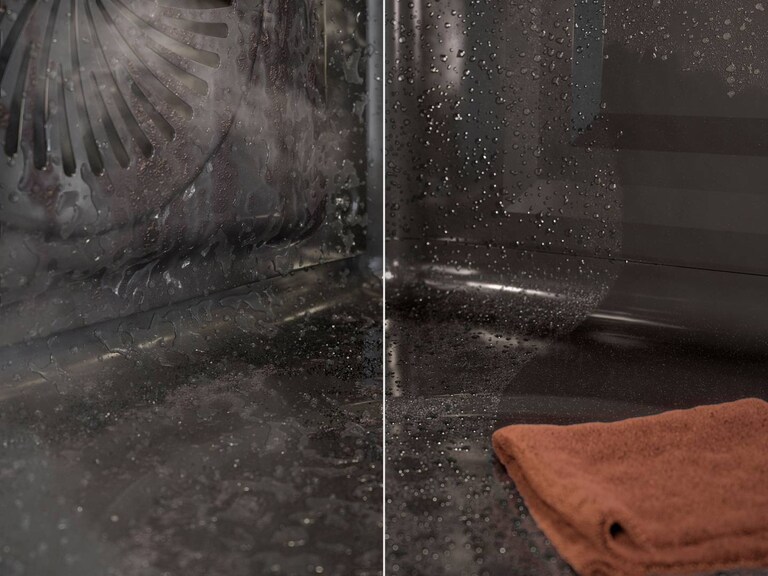 Nettoyage d'un four à la vapeur